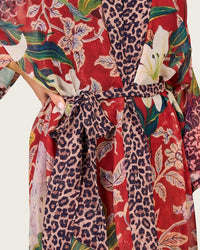 Tropical Bloom Chiffon Wrap Cover-Up Dress - Noētic