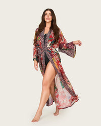 Tropical Bloom Chiffon Wrap Cover-Up Dress - Noētic