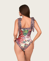 Tropical Leopard Swimsuit Set with Skirt Cover-Up - Noētic