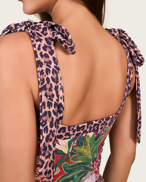 Tropical Leopard Swimsuit Set with Skirt Cover-Up - Noētic