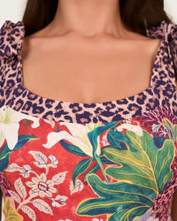 Tropical Leopard Swimsuit Set with Skirt Cover-Up - Noētic