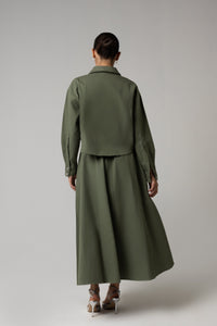 Twill Shirt & Skirt Set - Green - Noētic