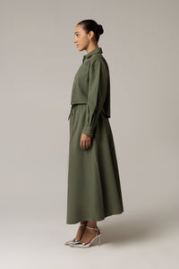 Twill Shirt & Skirt Set - Green - Noētic