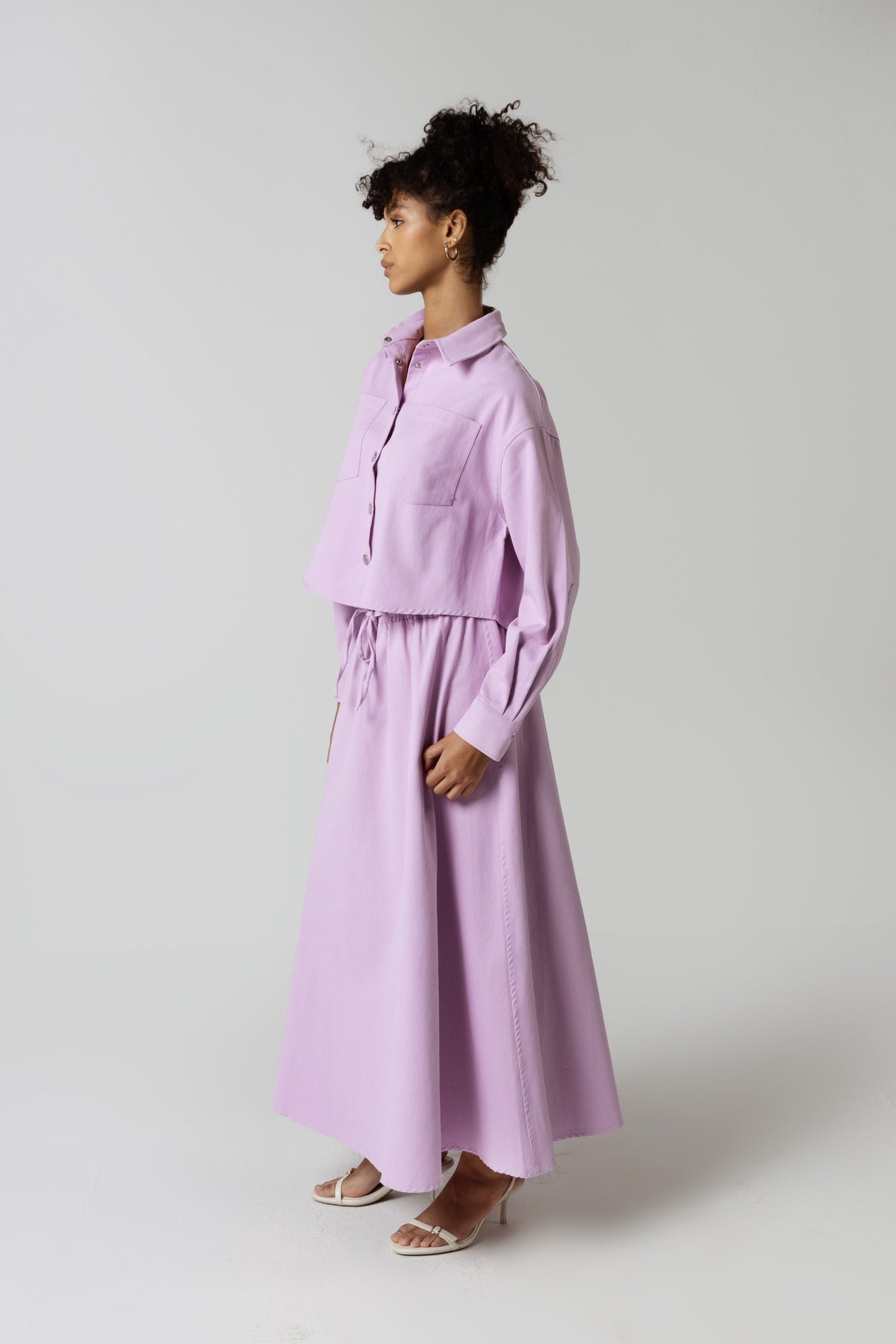 Twill Shirt & Skirt Set - Purple - Noētic