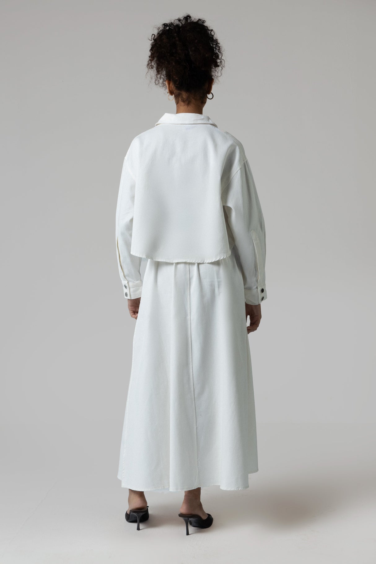 Twill Shirt & Skirt Set - White - Noētic