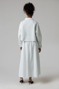 Twill Shirt & Skirt Set - White - Noētic