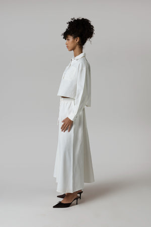 Twill Shirt & Skirt Set - White - Noētic