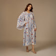 White And blue The Red Sea Breeze: Fish Motif Kaftan - Noētic