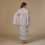 White And blue The Red Sea Breeze: Fish Motif Kaftan - Noētic