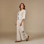 White Hand Beaded Fish Decorated Cotton Set - Noētic