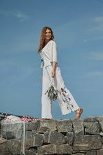 White Hand Beaded Fish Decorated Cotton Set - Noētic