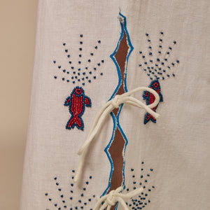 White Hand Beaded Fish Decorated Cotton Set - Noētic