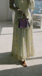 Yellow Floral Chiffon Dress with Bell Sleeves - Noētic
