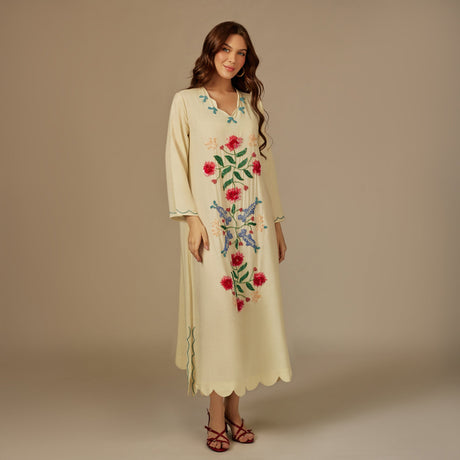 Yellow The Garden of Najel Embellished Dress - Noētic